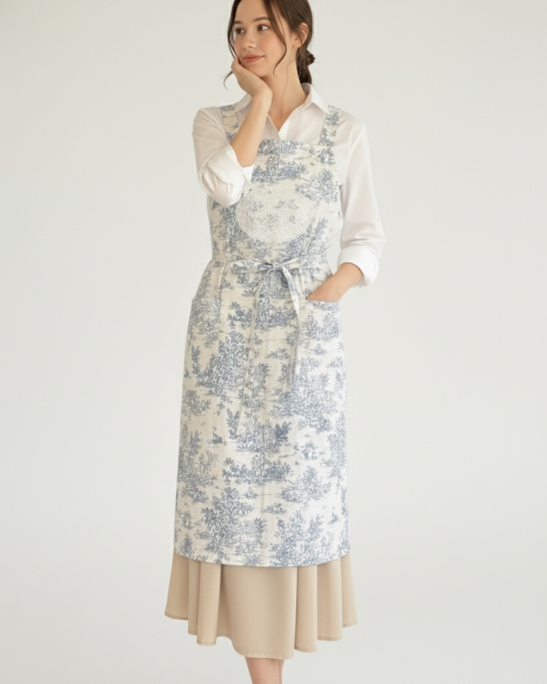 Velouving l Toile De Jouy Apron(TPU Waterproof Coating)