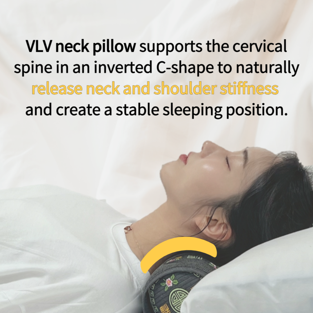 Velouving Cervical Pillow with an ergonomic inverted C-shape design for neck support