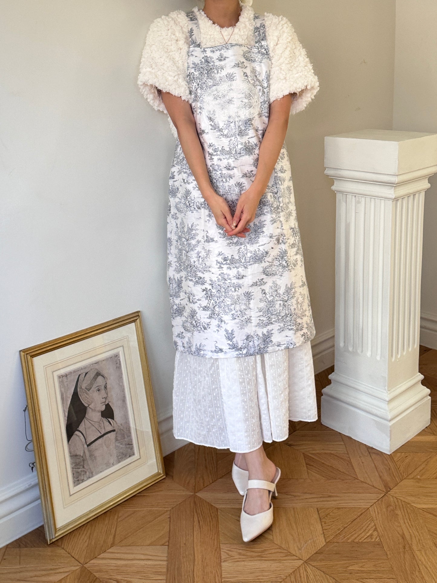 Velouving l Toile De Jouy Apron(TPU Waterproof Coating)