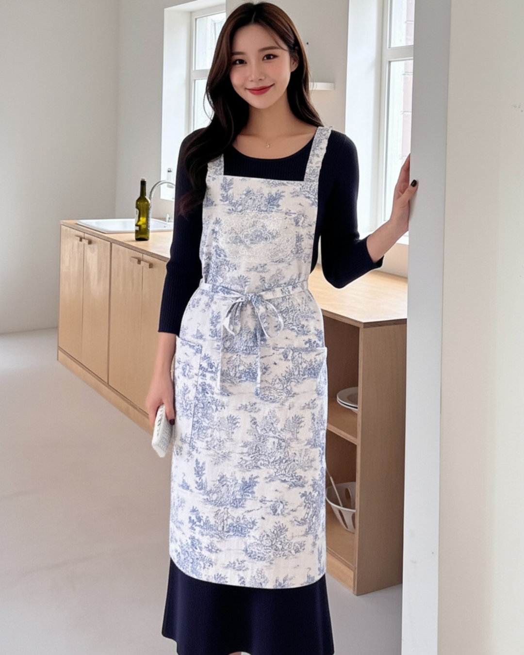 Velouving l Toile De Jouy Apron(TPU Waterproof Coating)