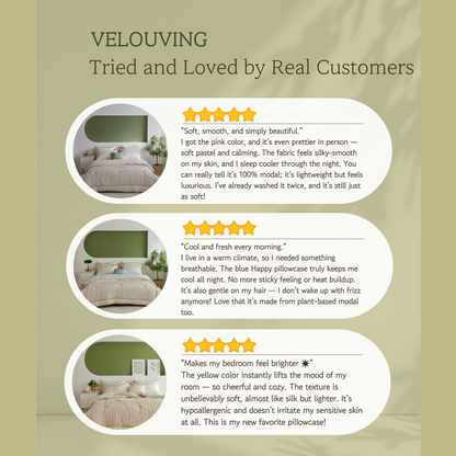 Velouving l Happy Modal Pillowcases (Set of 2) – Hypoallergenic, Cooling