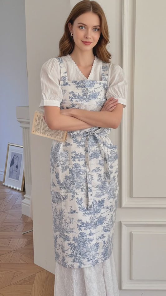 Velouving l Toile De Jouy Apron(TPU Waterproof Coating)